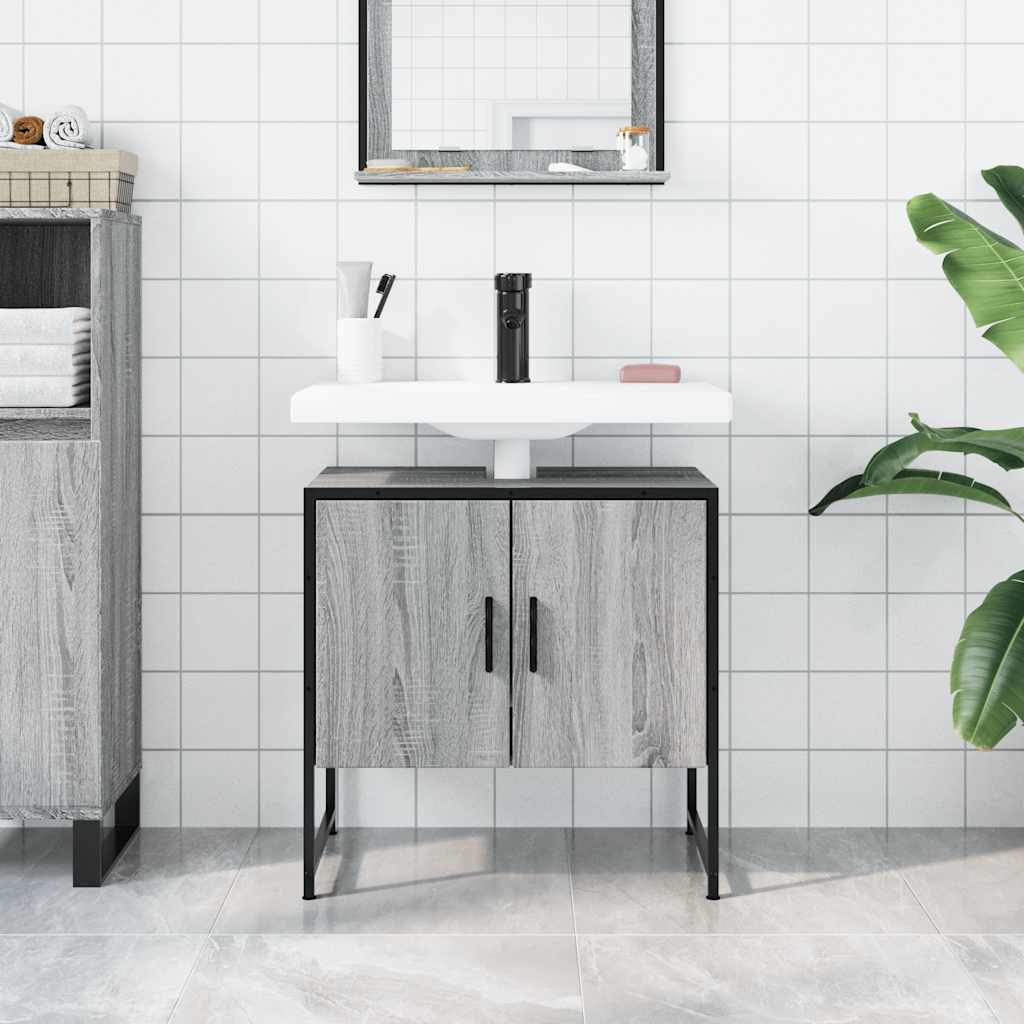 Meuble sous-vasque gris sonoma 60x33x60 cm en bois d'ingénierie vidaXL