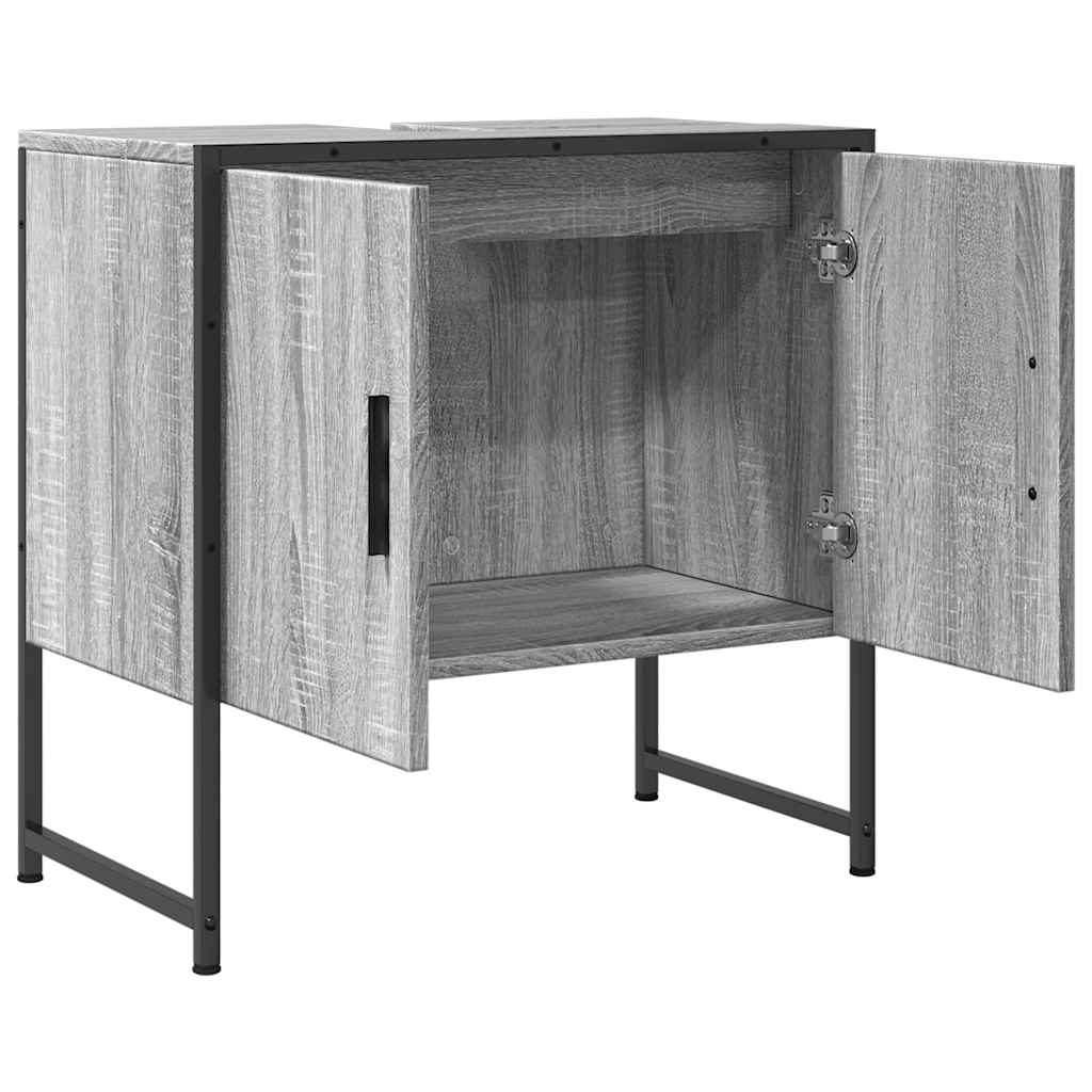 Meuble sous-vasque gris sonoma 60x33x60 cm en bois d'ingénierie vidaXL