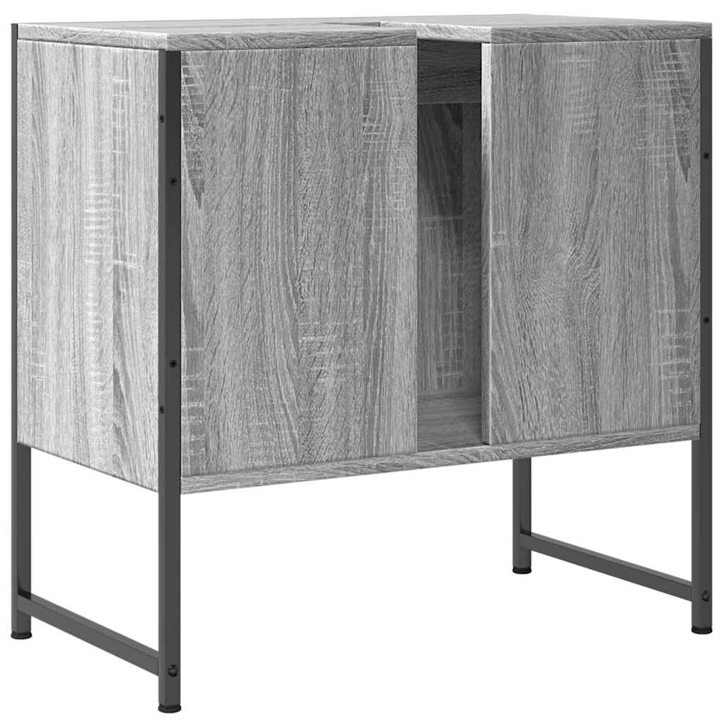 Meuble sous-vasque gris sonoma 60x33x60 cm en bois d'ingénierie vidaXL