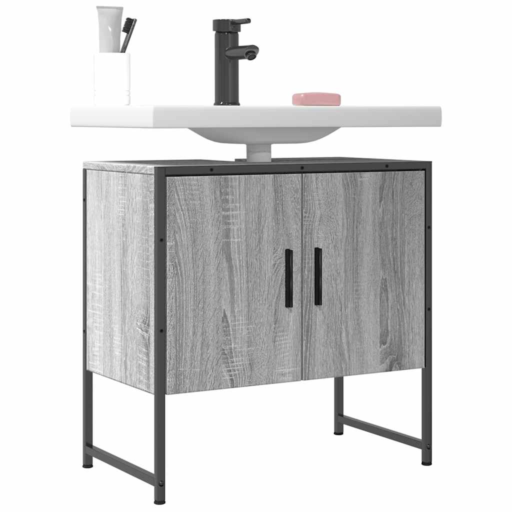 Meuble sous-vasque gris sonoma 60x33x60 cm en bois d'ingénierie vidaXL