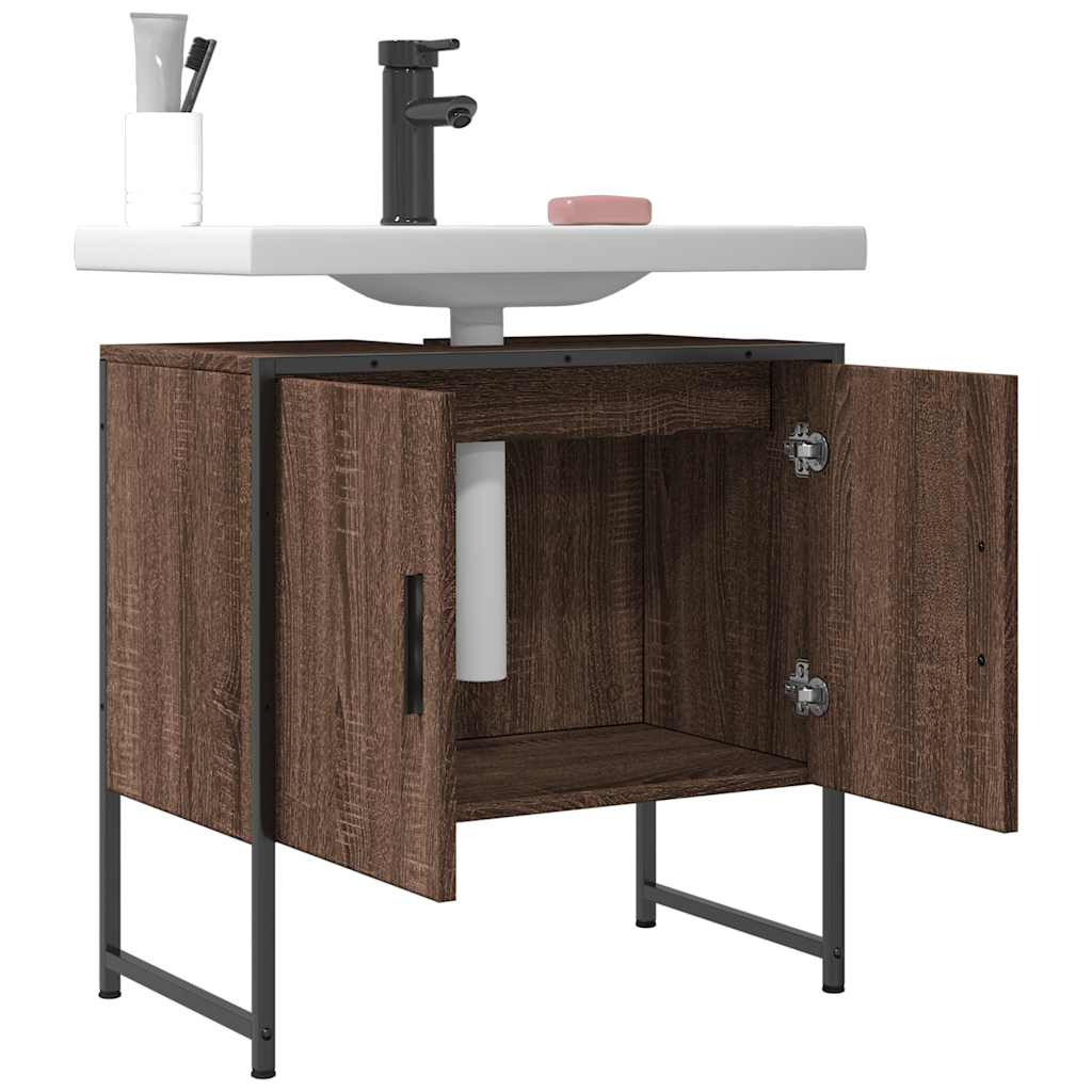 vidaXL Waschbeckenunterschrank Braun Eichen-Optik 60x33x60 cm