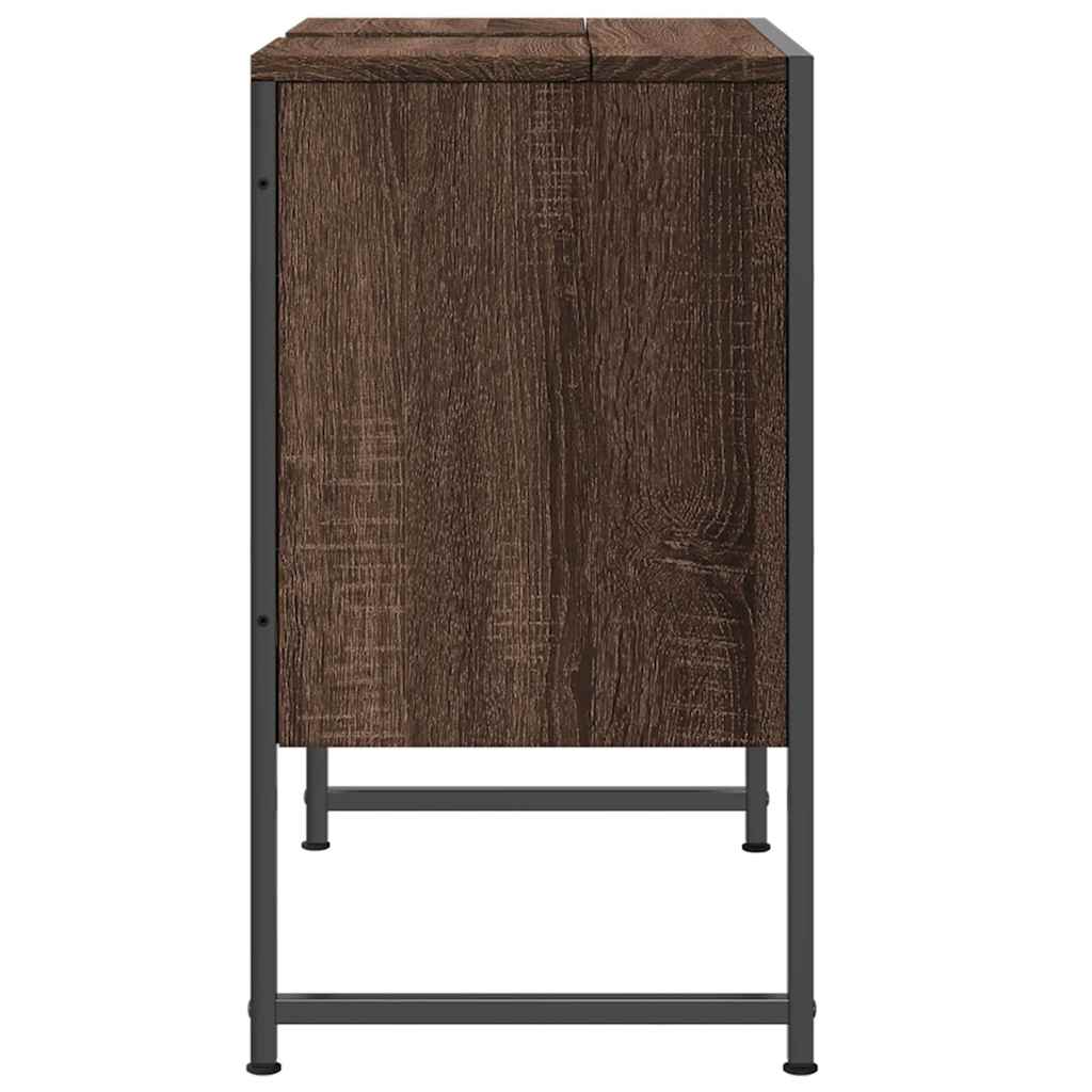 vidaXL Waschbeckenunterschrank Braun Eichen-Optik 60x33x60 cm