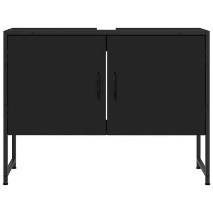 Waschbeckenunterschrank Schwarz 80x33x60 cm Holzwerkstoff