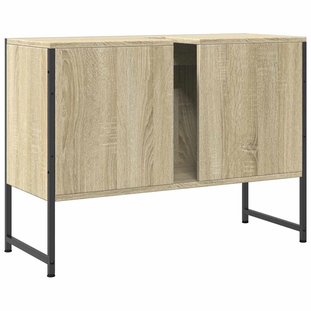 vidaXL Waschbeckenunterschrank Sonoma-Eiche 80x33x60 cm Holzwerkstoff
