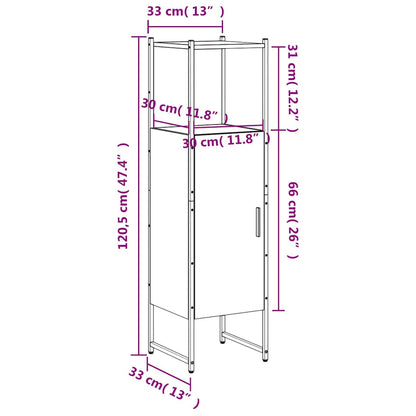 vidaXL Badschrank Räuchereiche 33x33x120,5 cm Holzwerkstoff