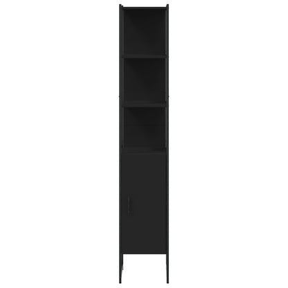 vidaXL Badschrank Schwarz 33x33x185,5 cm Holzwerkstoff