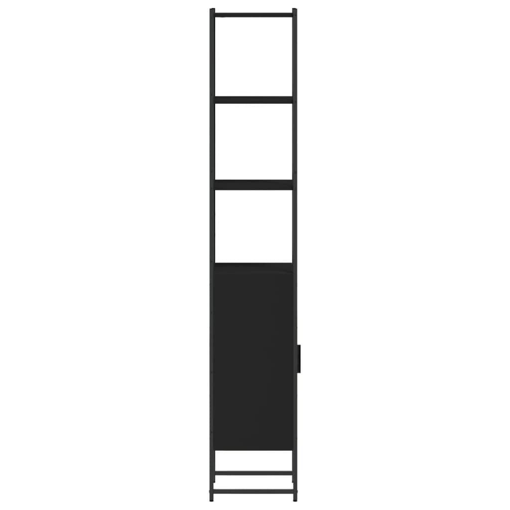 vidaXL Badschrank Schwarz 33x33x185,5 cm Holzwerkstoff
