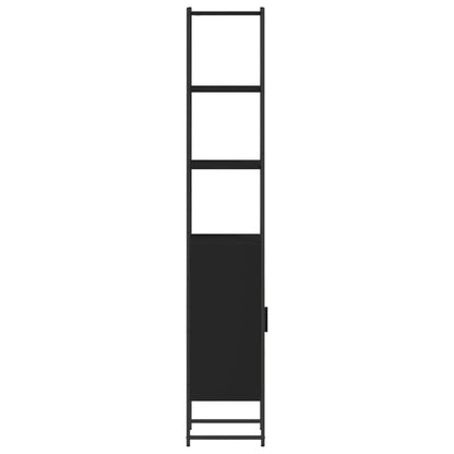 vidaXL Badschrank Schwarz 33x33x185,5 cm Holzwerkstoff
