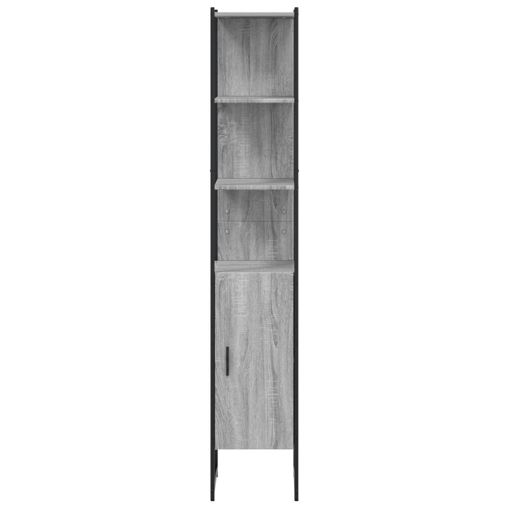 vidaXL Badschrank Grau Sonoma 33x33x185,5 cm Holzwerkstoff