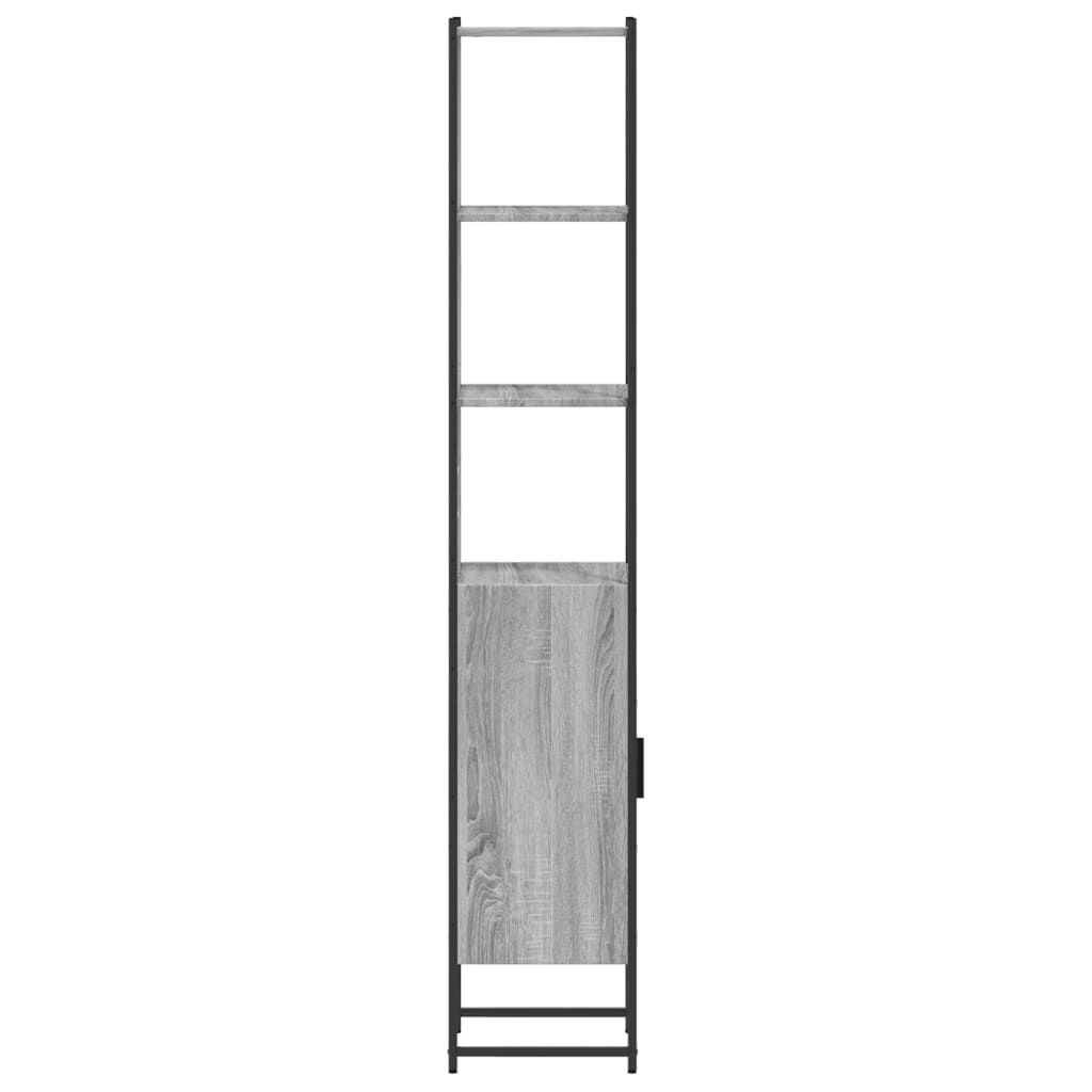 vidaXL Badschrank Grau Sonoma 33x33x185,5 cm Holzwerkstoff