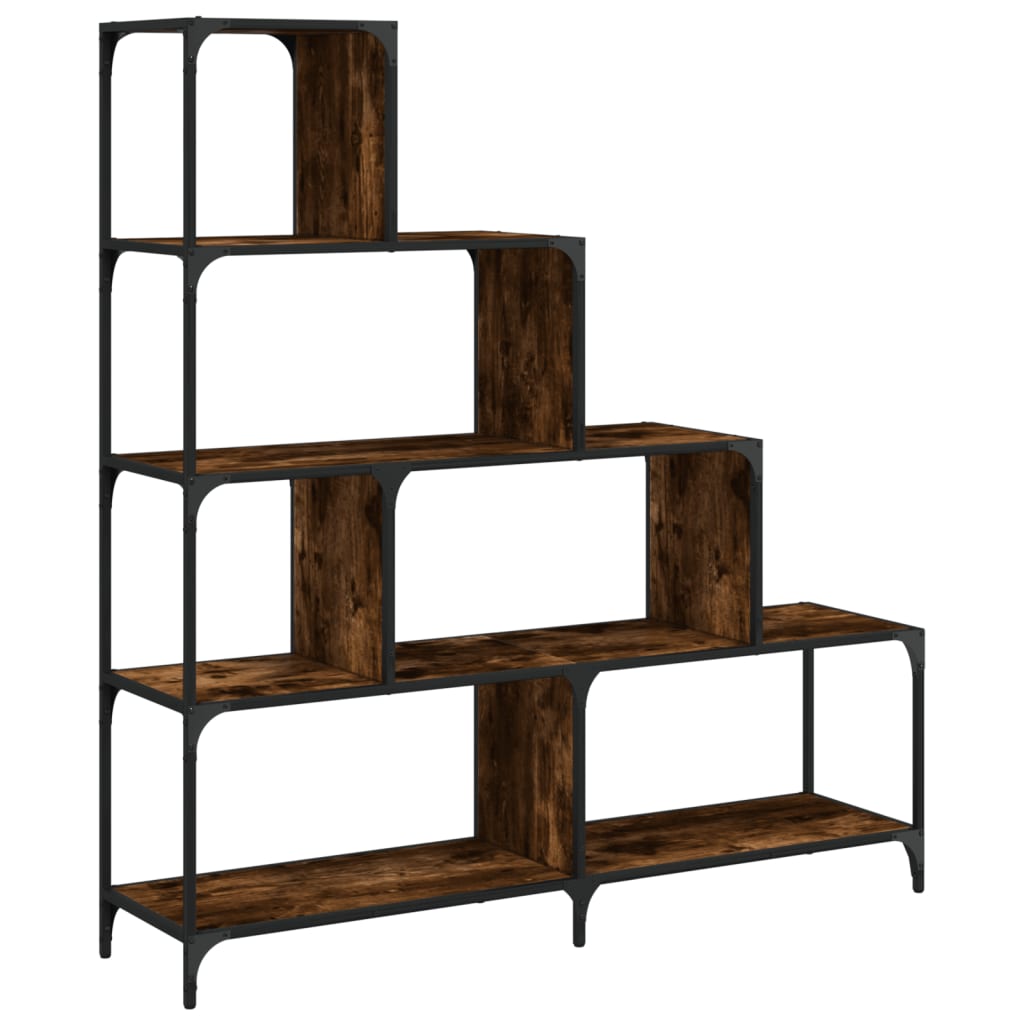 vidaXL Bücherregal 4 Etagen Räuchereiche 139x33,5x149 cm Holzwerkstoff