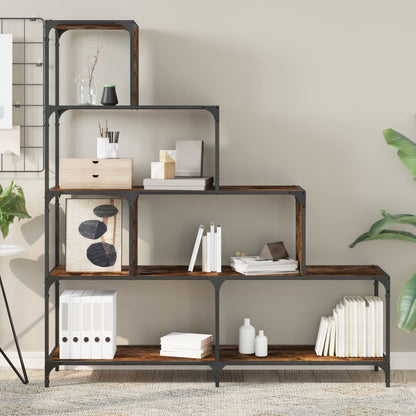 vidaXL Bücherregal 4 Etagen Räuchereiche 139x33,5x149 cm Holzwerkstoff