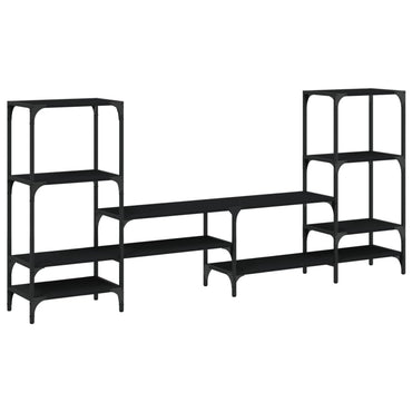 vidaXL Meuble TV Noir 206,5x28,5x95 cm Bois d'ingénierie