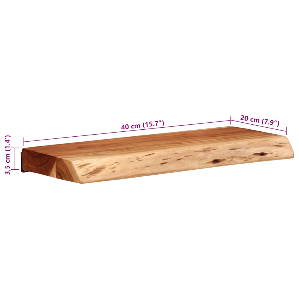 vidaXL Wandregale 2 Stk. 40x20x3,5 cm Massivholz Akazie