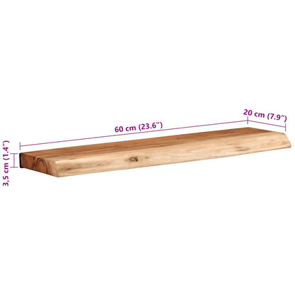 vidaXL Wandregale 2 Stk. 60x20x3,5 cm Massivholz Akazie