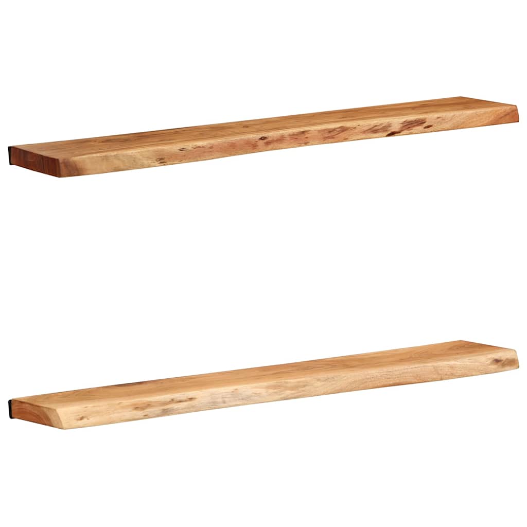 vidaXL Wandregale 2 Stk. 100x20x3,5 cm Massivholz Akazie