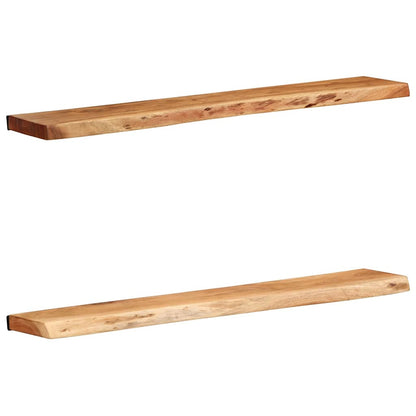 vidaXL Wandregale 2 Stk. 100x20x3,5 cm Massivholz Akazie