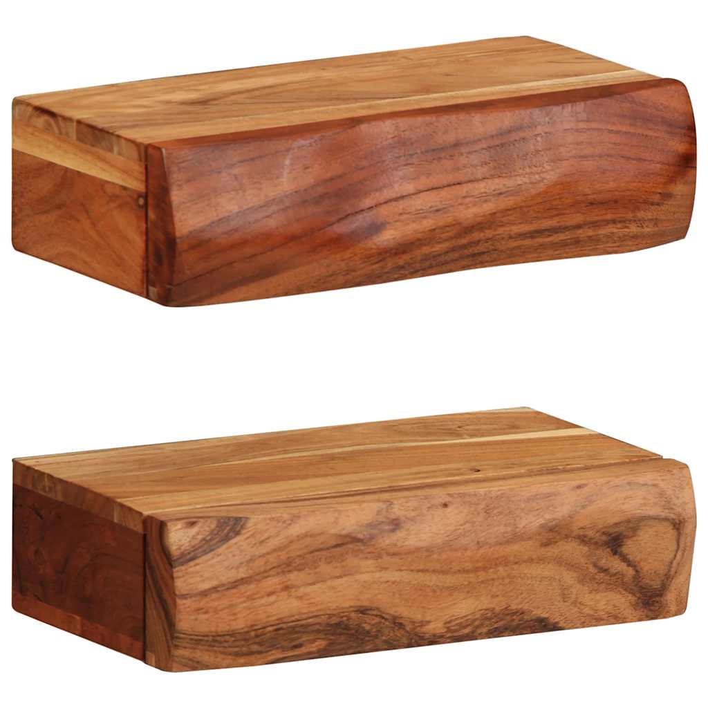 vidaXL Wandregale 2 Stk. 30x17x8 cm Massivholz Akazie