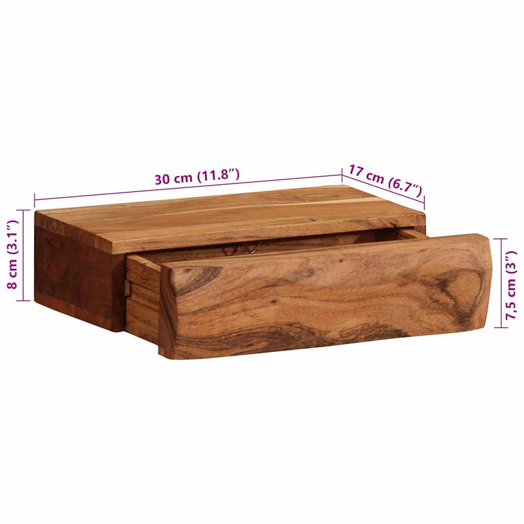 vidaXL Wandregale 2 Stk. 30x17x8 cm Massivholz Akazie