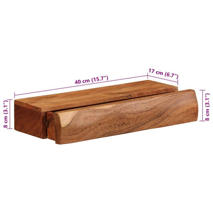 vidaXL Wandregale 2 Stk. 40x17x8 cm Massivholz Akazie