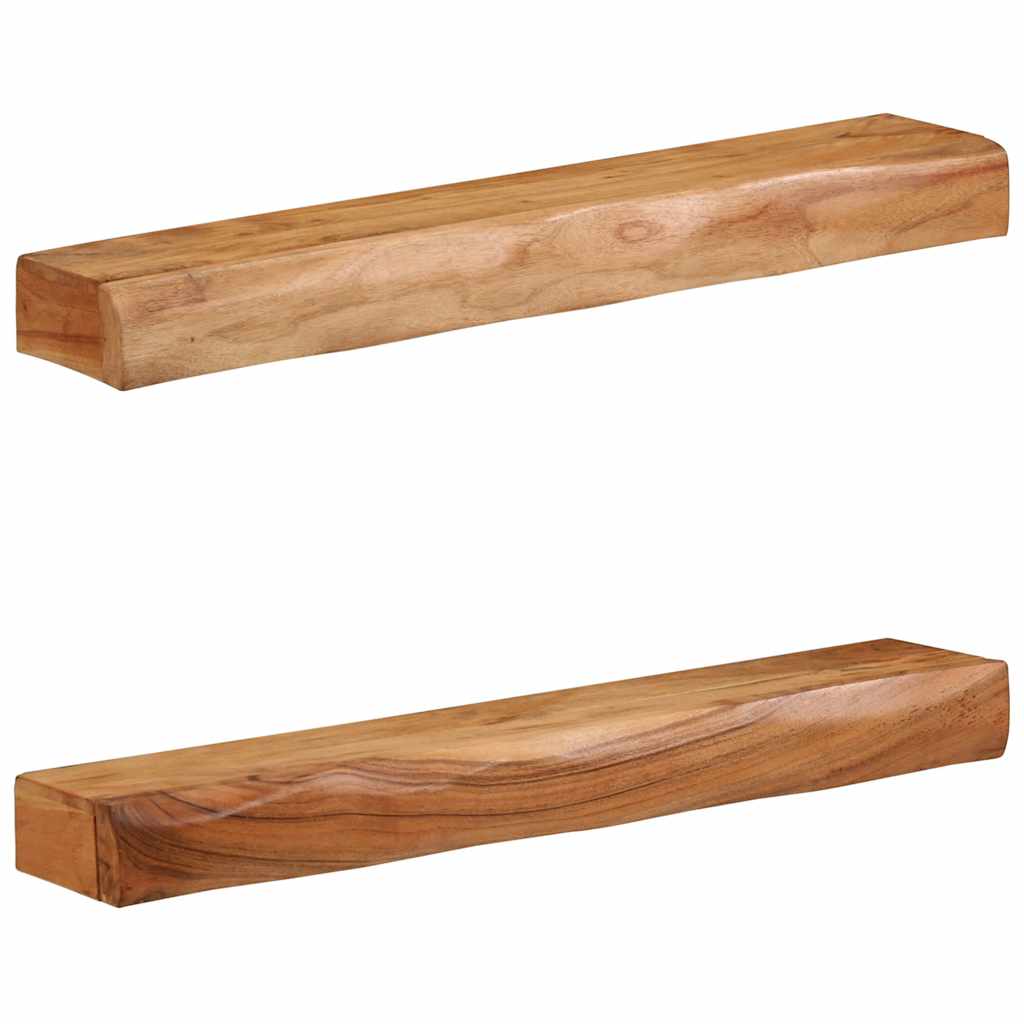 vidaXL Étagères murales 2 pcs 80x17x8 cm Bois d'acacia massif