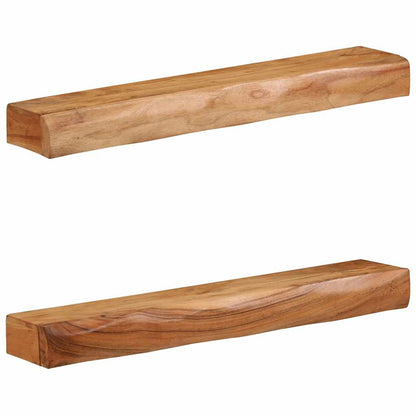 vidaXL Étagères murales 2 pcs 80x17x8 cm Bois d'acacia massif