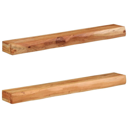vidaXL Wandregale 2 Stk. 100x17x8 cm Massivholz Akazie