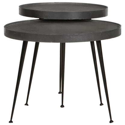 vidaXL Couchtisch 2 Stk. Schwarz Holzwerkstoff