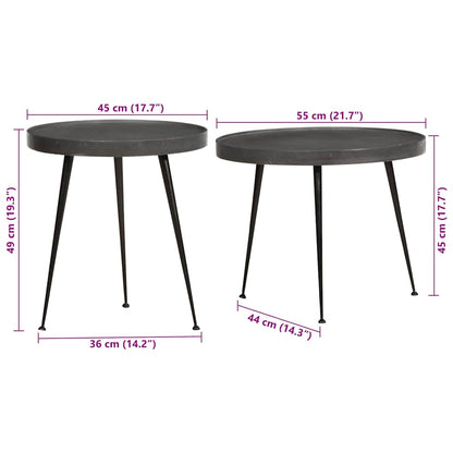 vidaXL Couchtisch 2 Stk. Schwarz Holzwerkstoff