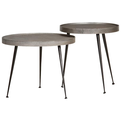 vidaXL Couchtisch 2 Stk. Silbern Holzwerkstoff