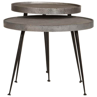 vidaXL Couchtisch 2 Stk. Silbern Holzwerkstoff