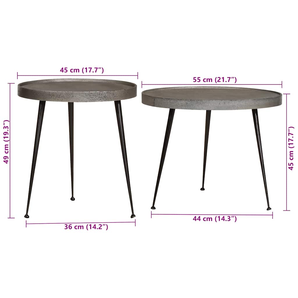 vidaXL Couchtisch 2 Stk. Silbern Holzwerkstoff