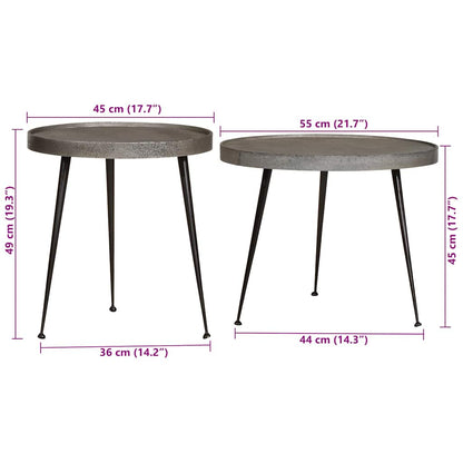 vidaXL Couchtisch 2 Stk. Silbern Holzwerkstoff