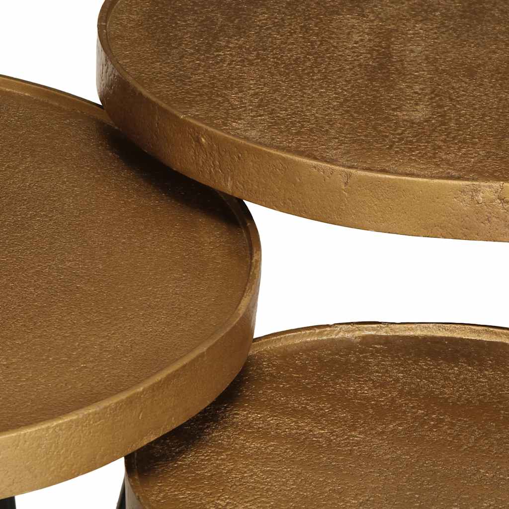 vidaXL Couchtisch 3 Stk. Golden Holzwerkstoff