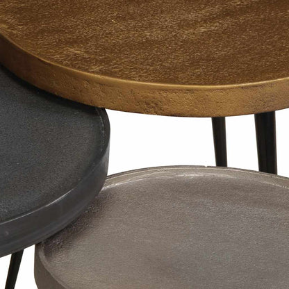vidaXL Couchtisch 3 Stk. Mehrfarbig Holzwerkstoff