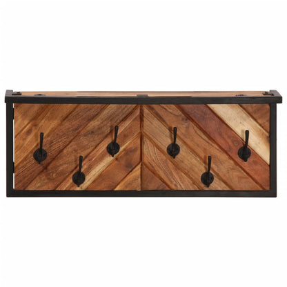 vidaXL Wandgarderobe mit 6 Haken Massivholz Akazie