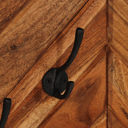 vidaXL Wandgarderobe mit 6 Haken Massivholz Akazie