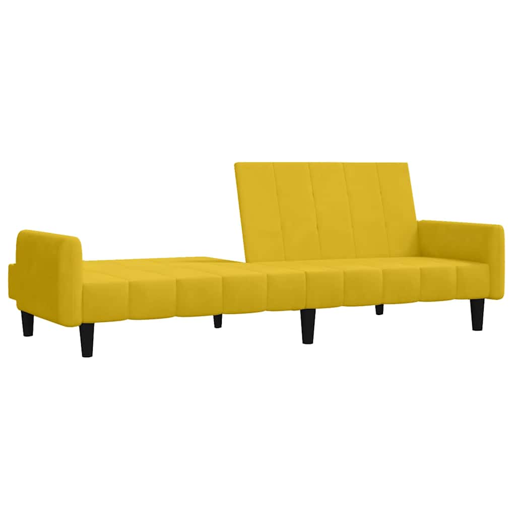 vidaXL Schlafsofa 2-Sitzer Gelb Samt