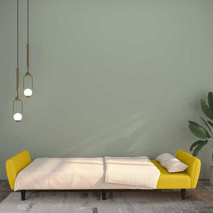 Schlafsofa 2-Sitzer Gelb Samt