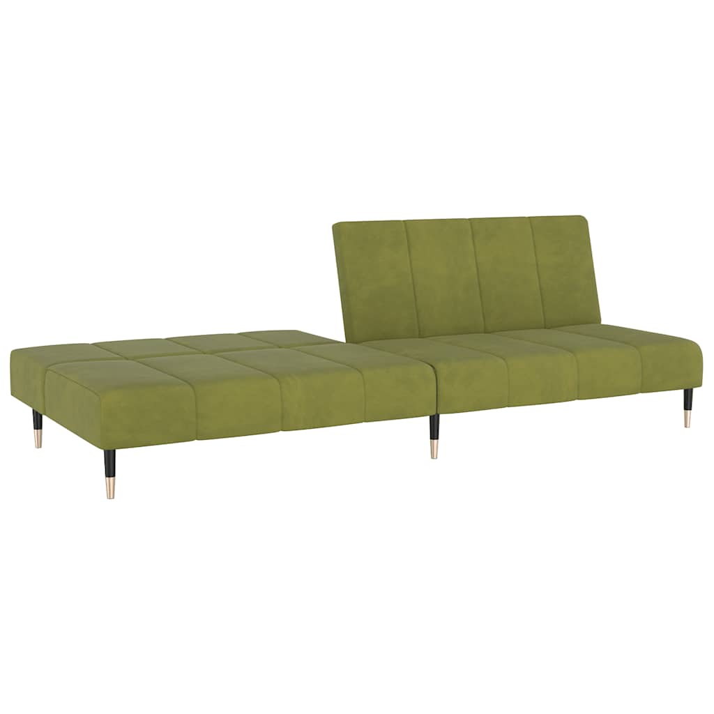 vidaXL Canapé-lit 2 places vert clair velours