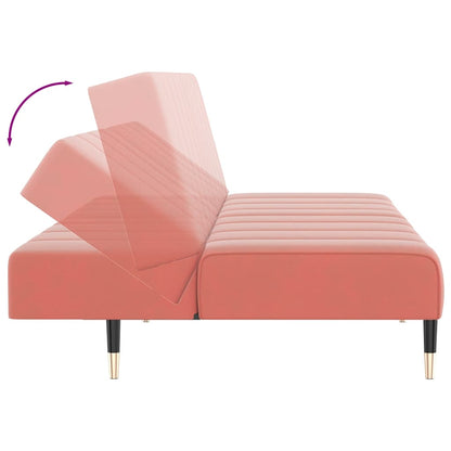 Schlafsofa 2-Sitzer Rosa Samt