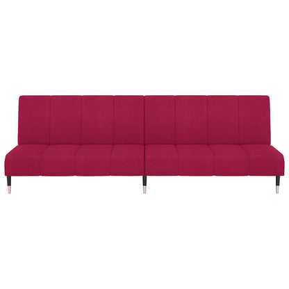 vidaXL Schlafsofa 2-Sitzer Weinrot Samt