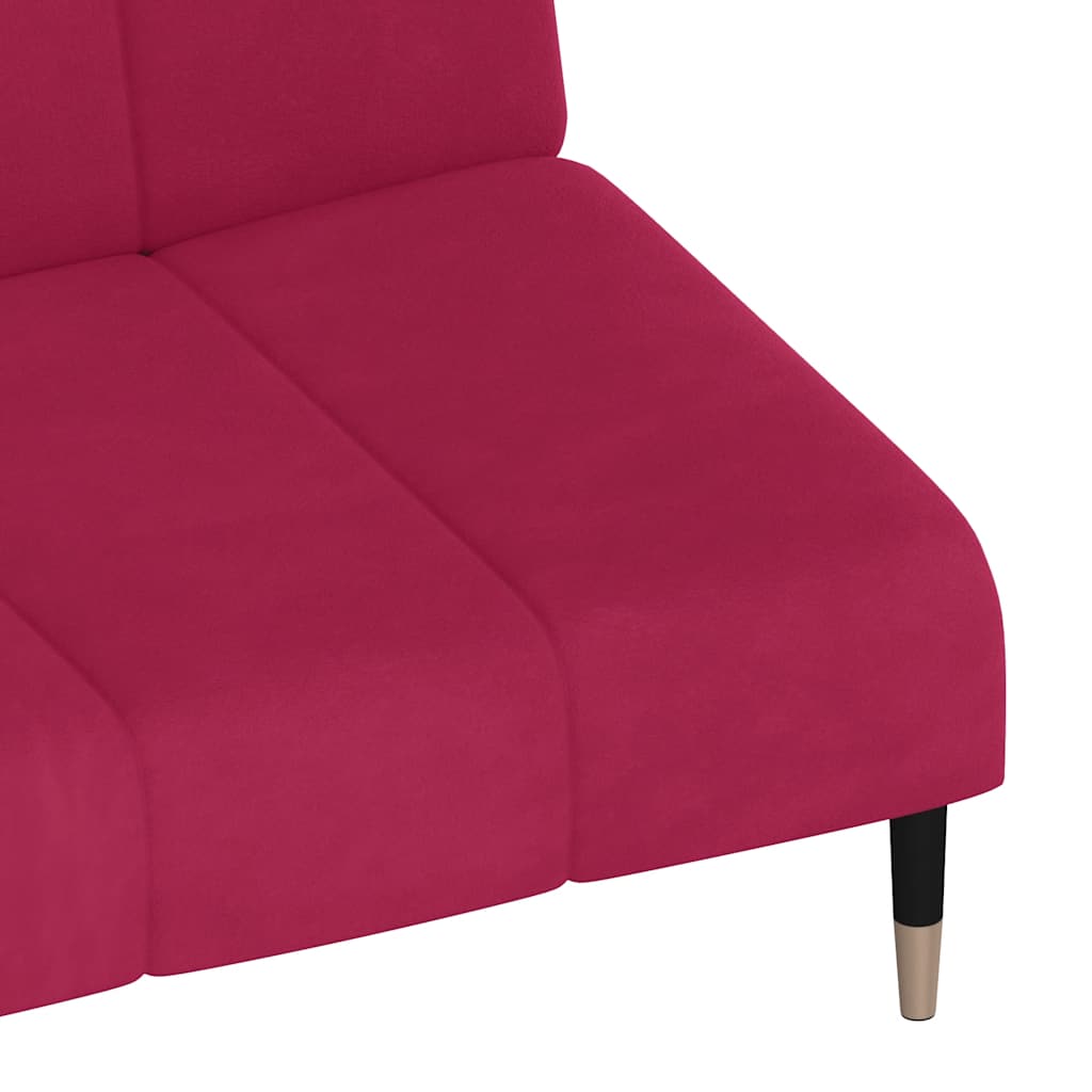 vidaXL Schlafsofa 2-Sitzer Weinrot Samt