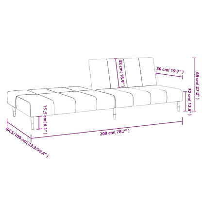 vidaXL Schlafsofa 2-Sitzer Weinrot Samt
