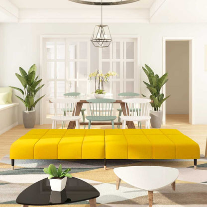 Schlafsofa 2-Sitzer Gelb Samt