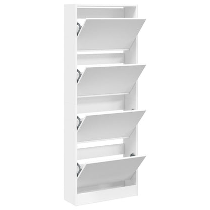 vidaXL Schuhschrank Weiß 60x21x163,5 cm Holzwerkstoff