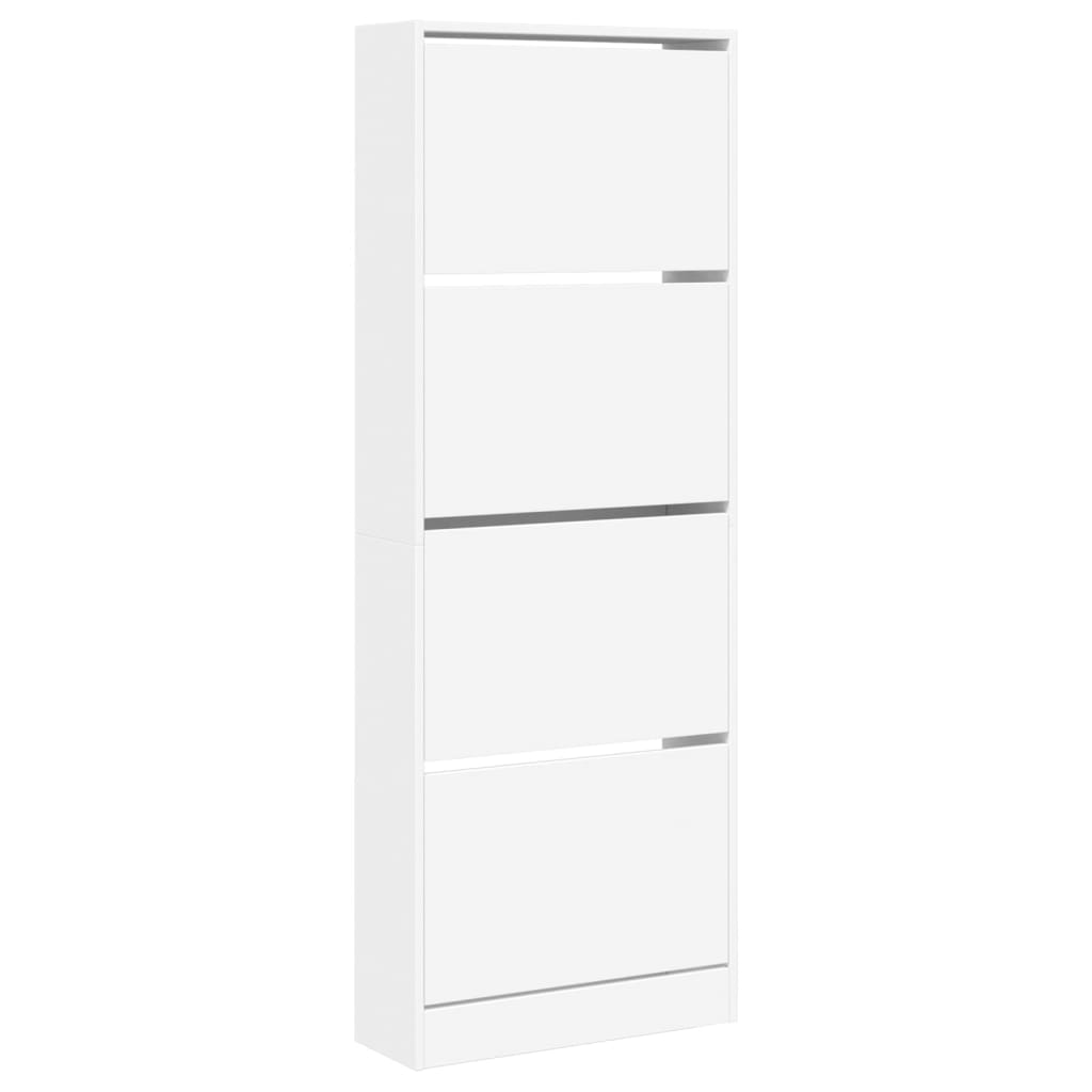 vidaXL Schuhschrank Weiß 60x21x163,5 cm Holzwerkstoff
