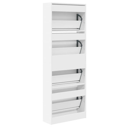 vidaXL Schuhschrank Weiß 60x21x163,5 cm Holzwerkstoff