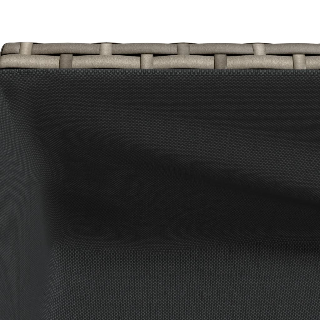vidaXL Pflanzkübel mit Ablage Grau Poly Rattan