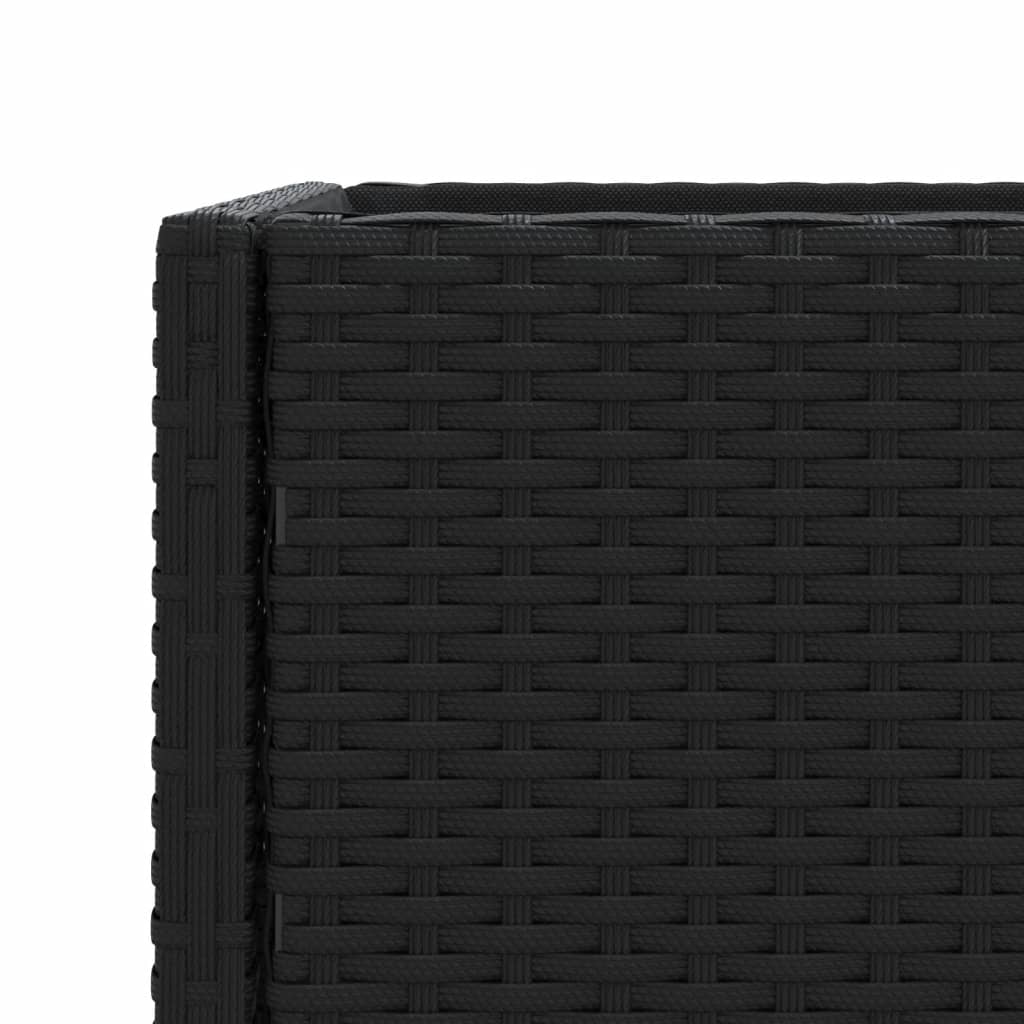 vidaXL Pflanzkübel mit Ablage Schwarz Poly Rattan